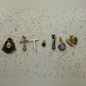 Lot of 7 mid century vintage pendants